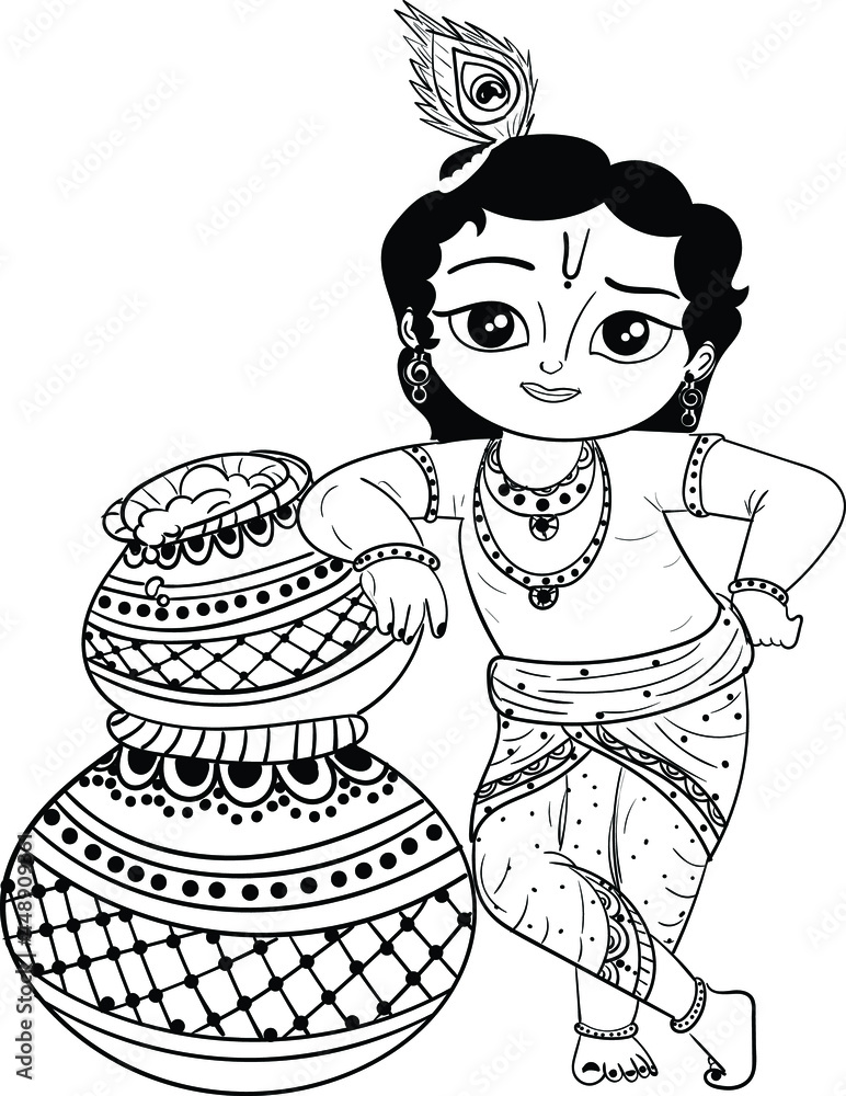 Krishna drawing Drawing by Sonali Muduli - Pixels-saigonsouth.com.vn