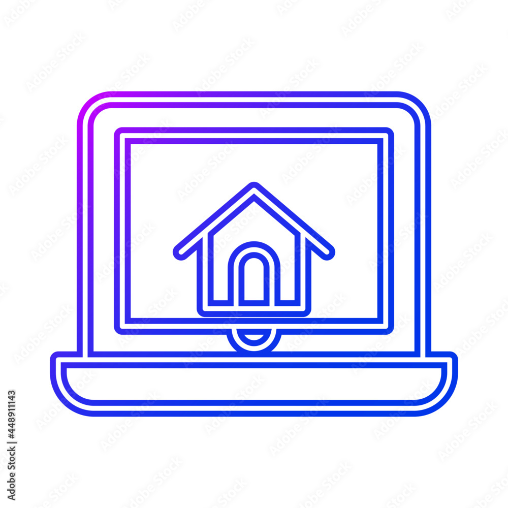 Home in laptop icon Home in laptop icon