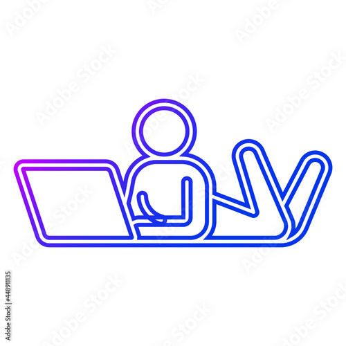 Man and laptop icon