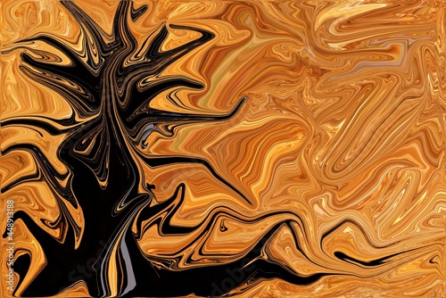 Dark Shadow Tree Devil Pattern Abstract Wave Texture Background