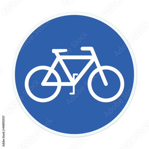 Verkehrsschild, Radweg, Illustration vor weißem Hintergrund
