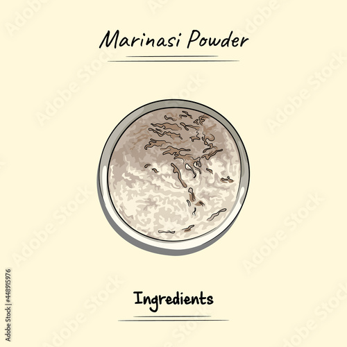 Marinade Powder Illustration Sketch And Vector Style. Good to use for restaurant menu. food, plant, vegetable and ingredients concept.