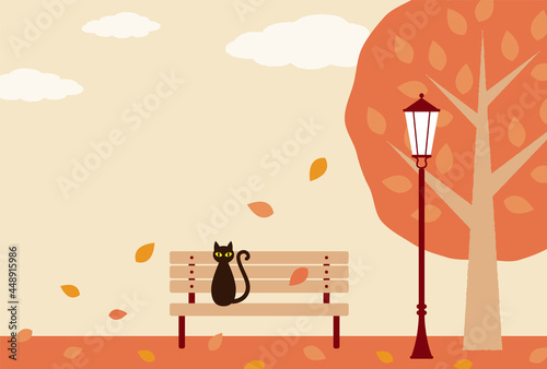 vector background with autumn landscape in the park for banners, cards, flyers, social media wallpapers, etc.