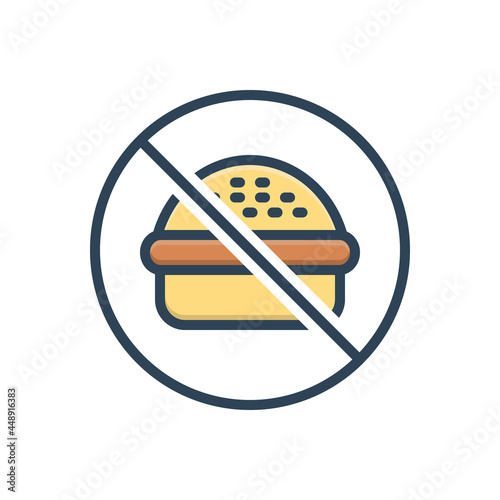 Color illustration icon for no nope 