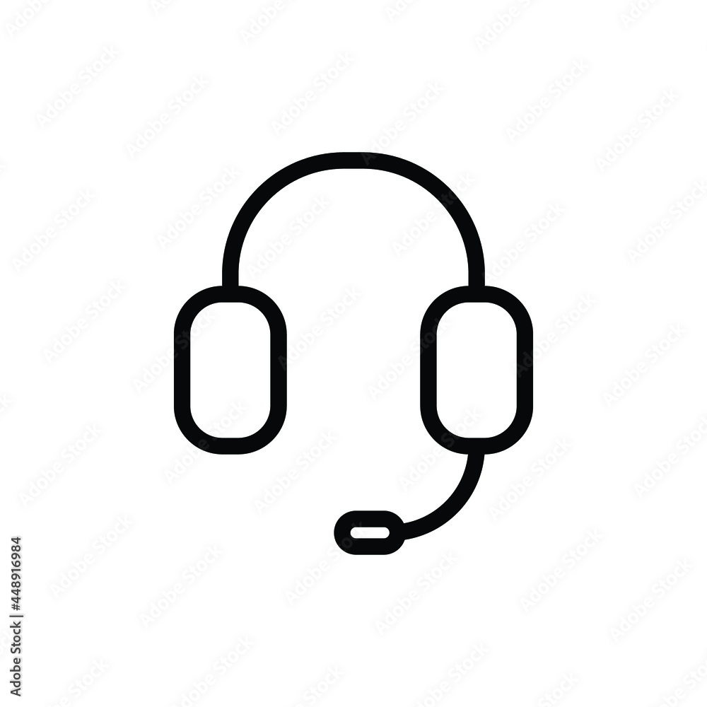 Headphones line icon. Simple outline style. Customer, headset, call, representative concept. Vector illustration isolated on white background. EPS 10 Headphones line icon. Simple outline style. Customer, headset, call, representative concept. Vector illustration isolated on white background. EPS 10