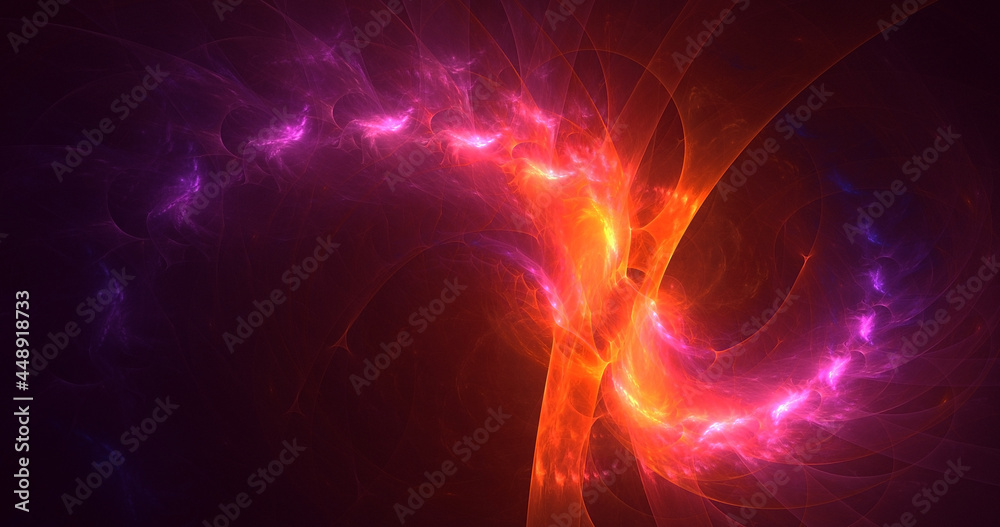 Fototapeta premium 3D rendering abstract multicolor fractal light background