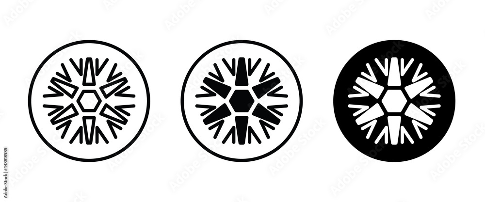 Snow icon. snowflake icons button, vector, sign, symbol, logo, illustration, editable stroke, flat design style isolated on white