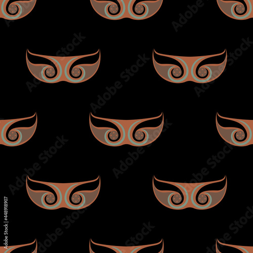 Seamless ethnic pattern with indigenous Native American motifs of Aleut Indians.