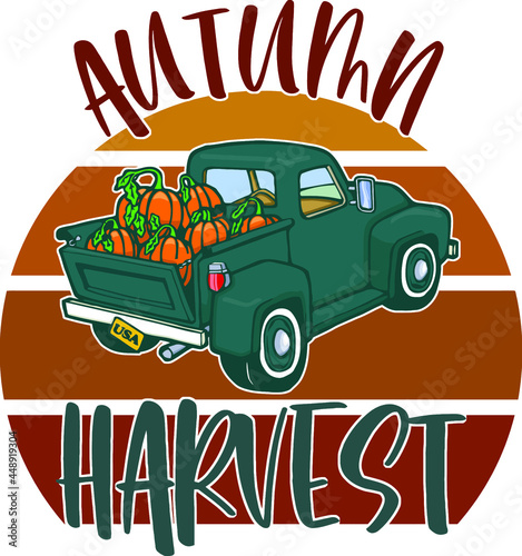 vintage autumn harvest 1950s truck