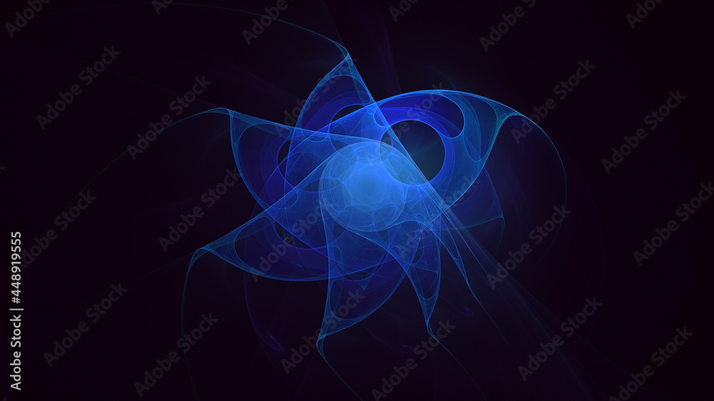 3D rendering abstract blue fractal light background 3D rendering abstract blue fractal light background