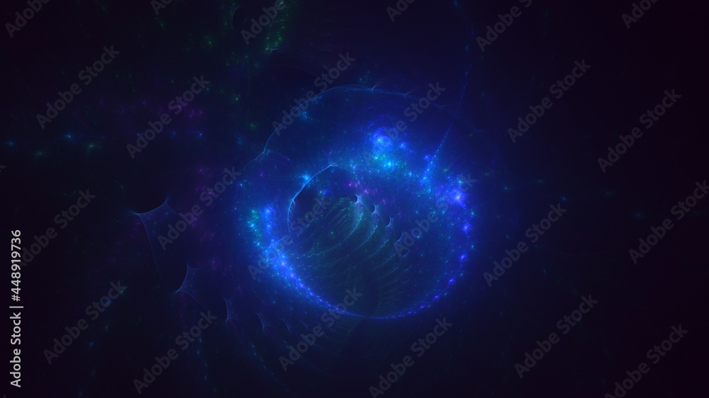 Fototapeta premium 3D rendering abstract blue fractal light background