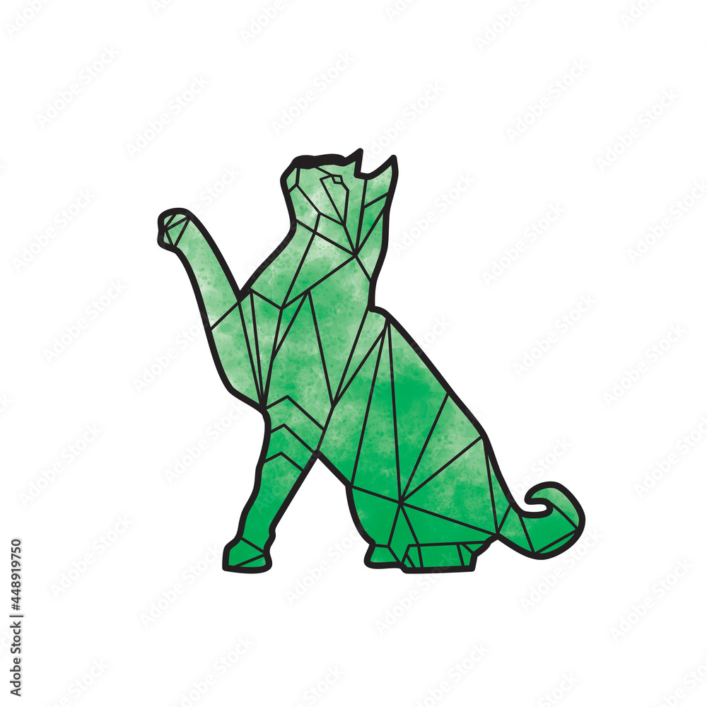 Abstract cat green geometric Abstract cat green geometric