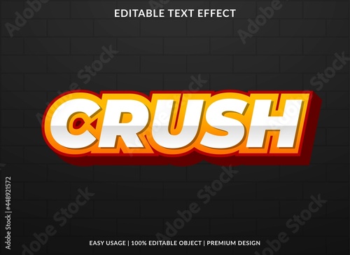 crush text effect editable template with abstract style use for business brand and logo