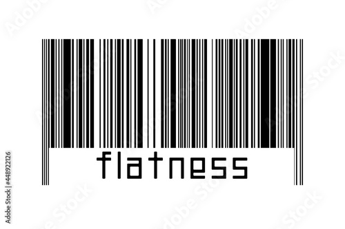 Barcode on white background with inscription flatness below