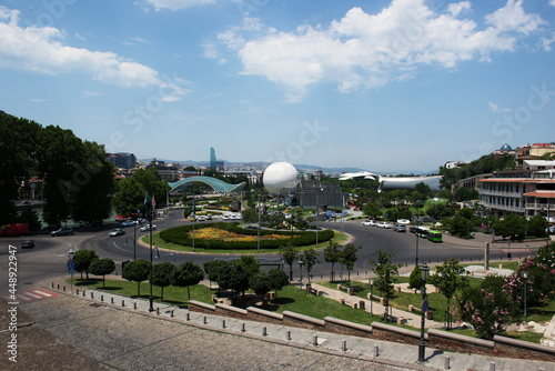 Panoramic view of the city of Tbilisi Georgia. The photo shows all the attractions.