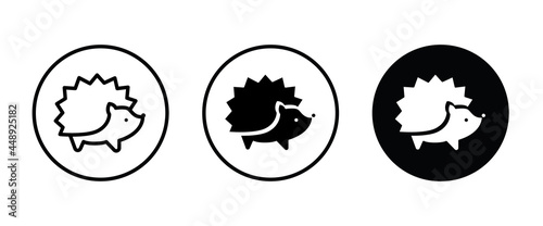 hedgehog icon button, vector, sign, symbol, logo, illustration, editable stroke, flat design style isolated on white