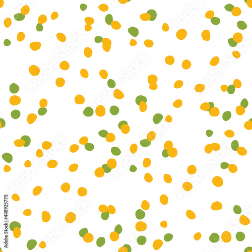 Fototapeta Naklejka Na Ścianę i Meble -  Vector - Seamless pattern white texture with colorful polka dots. Geometric abstract