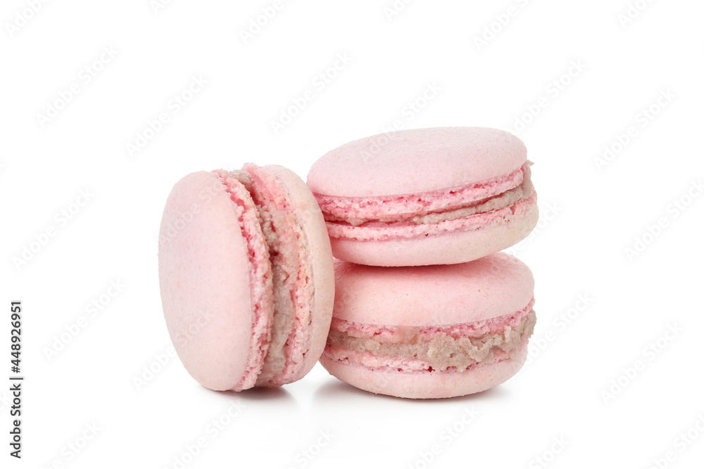 Macaroons or macarons isolated on white background Macaroons or macarons isolated on white background