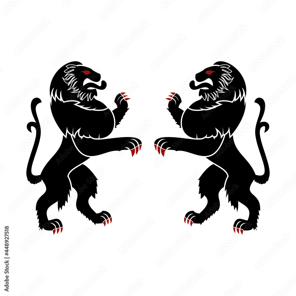 Obraz premium Royal lion heraldry logo