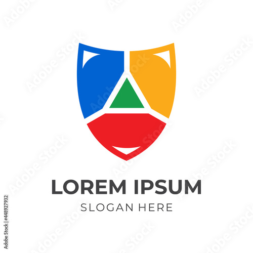 shield logo vector with flat colorful style Free Download shield logo vector with flat colorful style - GFXLoad