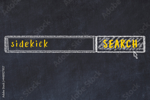Photos Chalk sketch of browser window with search form and inscription sidekick