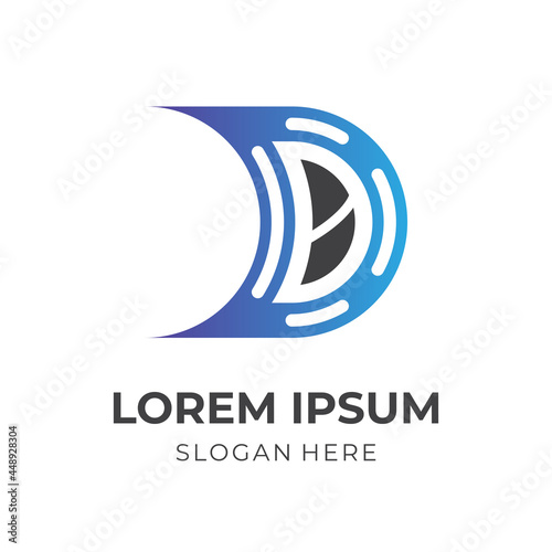 modern letter D logo concept with flat blue and black color style Free Download modern letter D logo concept with flat blue and black color style - GFXLoad