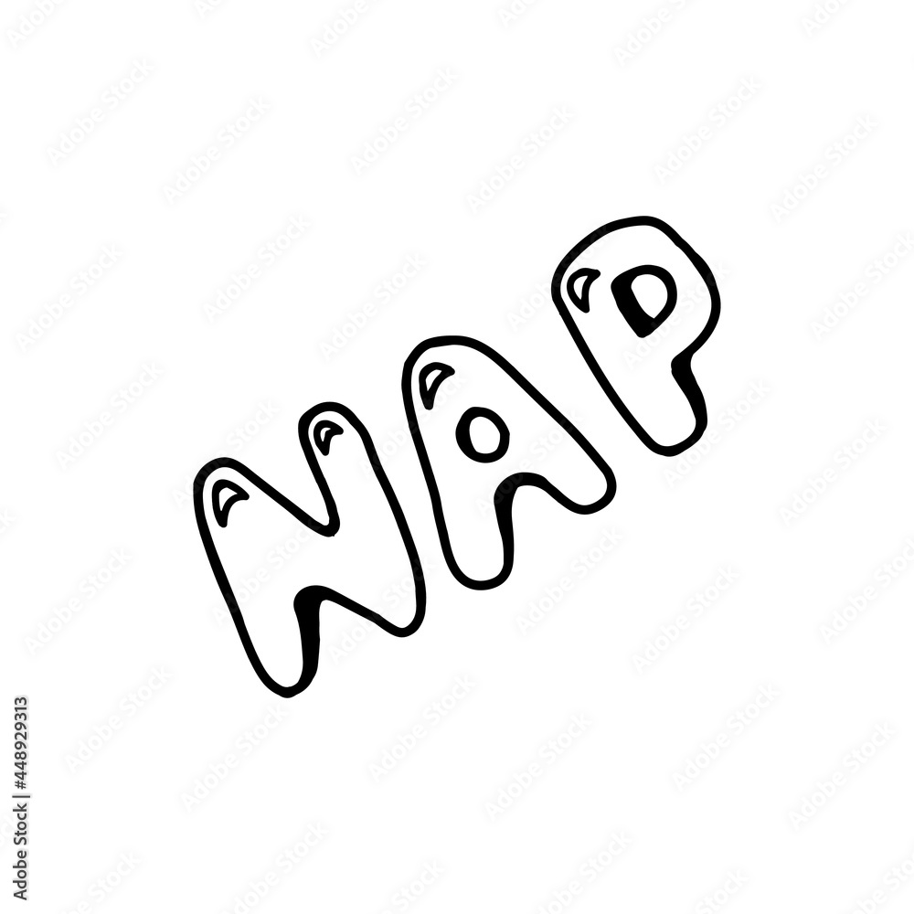 Nap lettering - Hand drawn doodle vector icon, isolated on white background Nap lettering - Hand drawn doodle vector icon, isolated on white background