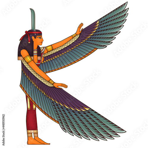 Egyptian ancient symbol.Religion icon.Egypt deiteis.Culture.Design element.Isis.