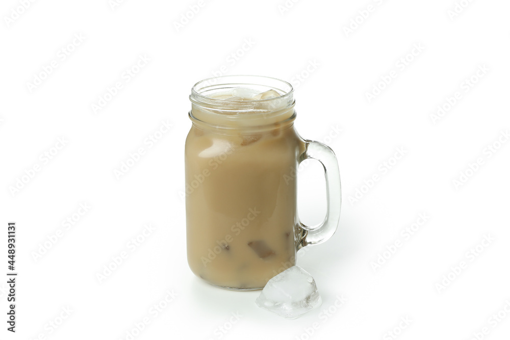 Jar of irish coffee isolated on white background Jar of irish coffee isolated on white background