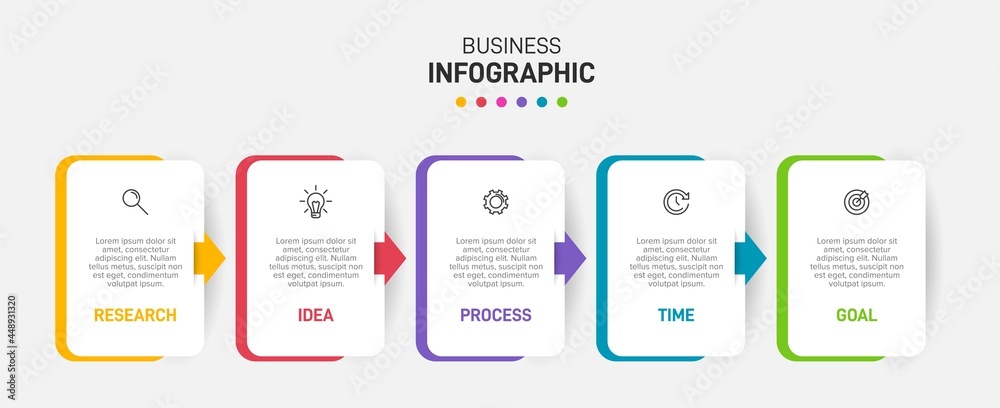 Infographic design with icons and 5 options or steps. Thin line vector. Infographics business concept. Can be used for info graphics, flow charts, presentations, web sites, banners, printed materials.