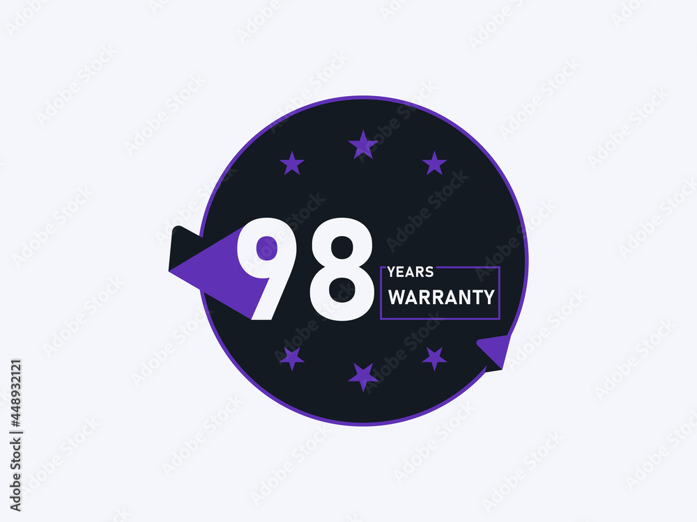 98 years warranty icon isolated on white background 98 years warranty icon isolated on white background