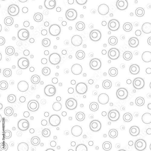 Simple circles geometric seamless pattern black and white print