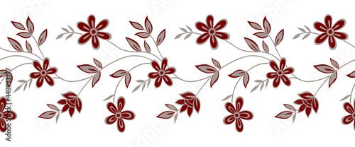 Vector seamless floral border design