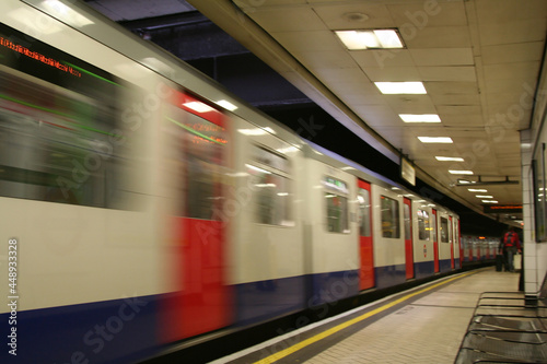 blurry picture subway underground train in motion transportation photography in the united kingdom London city 