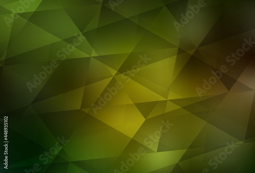 Dark Green, Yellow vector abstract mosaic pattern.