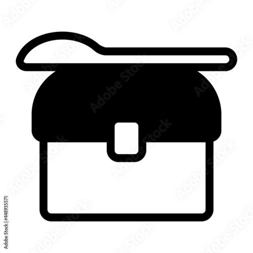 Lunchbox icon with glyph style. Suitable for website design, logo, app and UI. Based on the size of the icon in general, so it can be reduced.