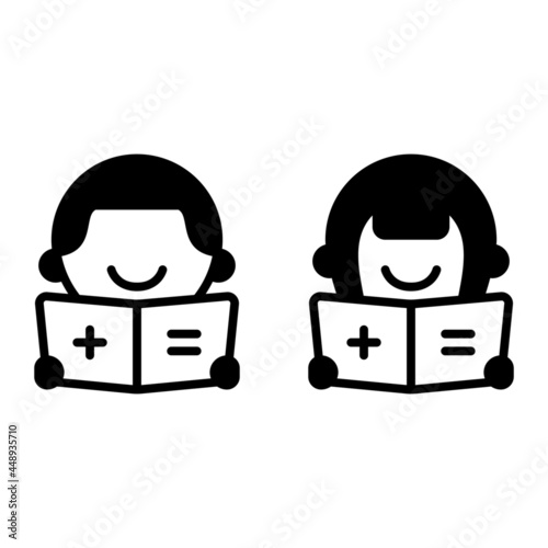 Student icon with glyph style base. Suitable for website design, logo, app and UI. Based on the size of the icon in general, so it can be reduced.