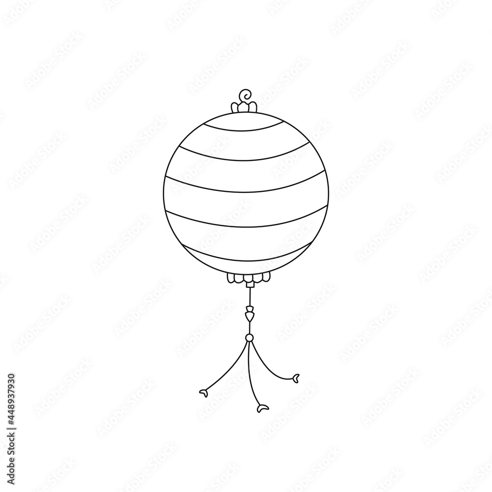 Vector outline illustration of chinese lantern. Editable stroke. Vector outline illustration of chinese lantern. Editable stroke.