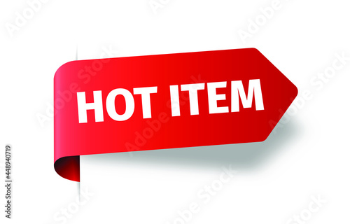 red vector banner ribbon hot item.