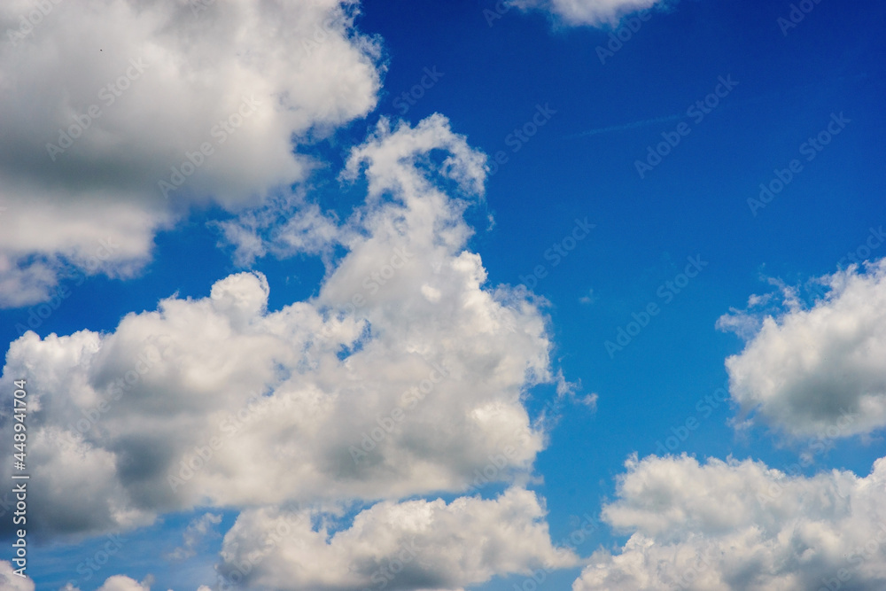 Fototapeta premium blue sky with clouds in rainy season