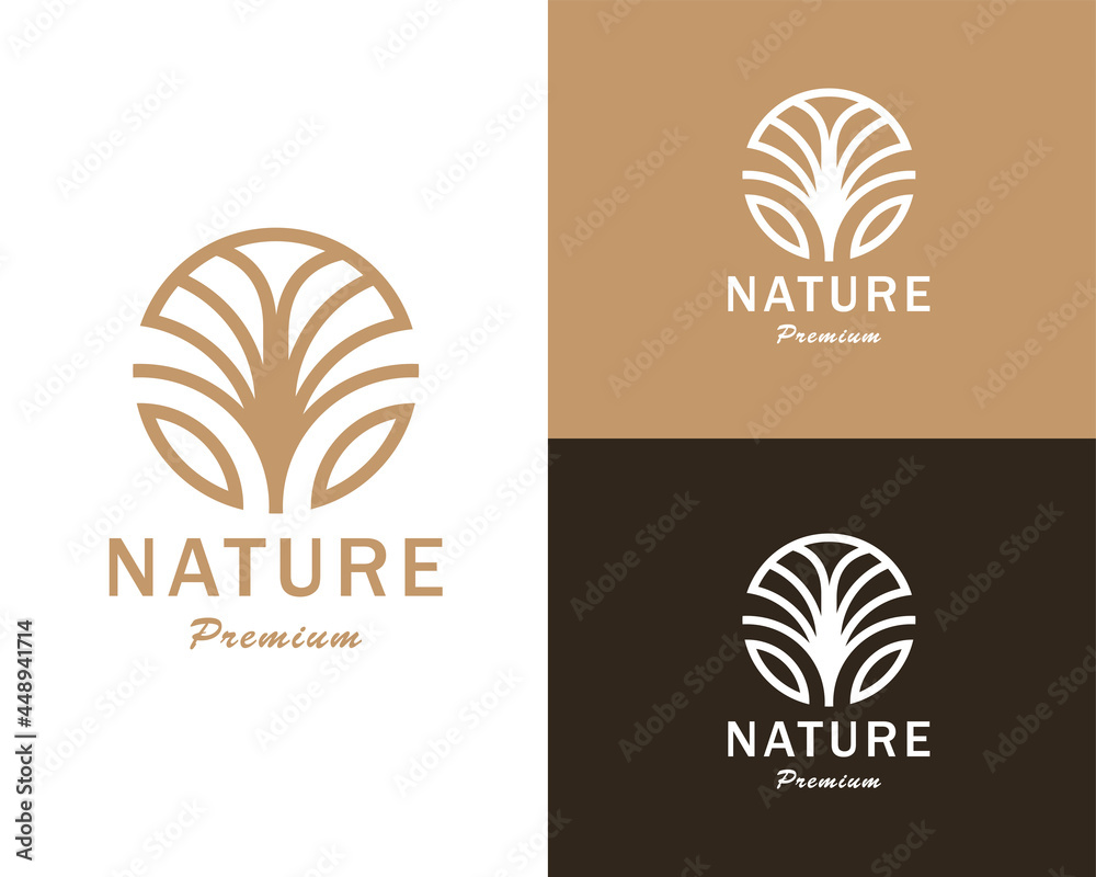 nature logo creative emblem circle sign symbol