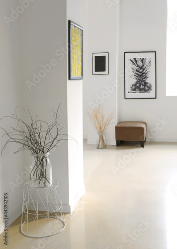 Interior of modern art gallery