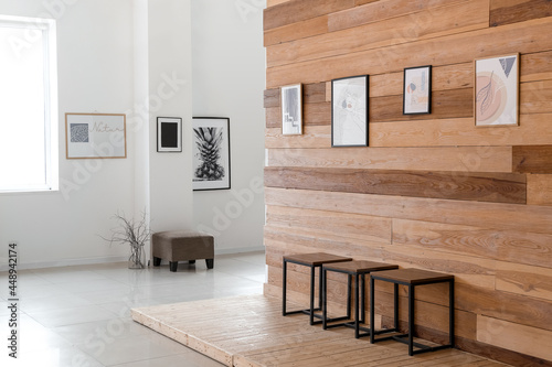 Interior of modern art gallery
