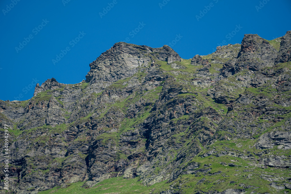 beautiful alpine landscape in the hohe tauern national park in austria, salzburg at a sunny summer day