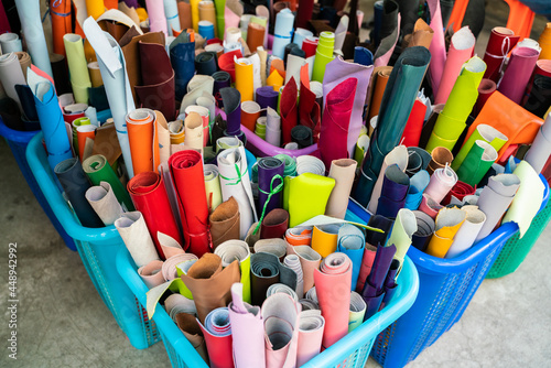 Wallpaper Mural Genuine leather craft shop leather material work on shelf Torontodigital.ca