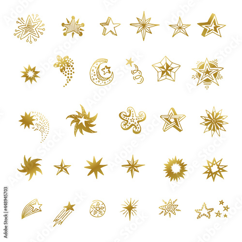 Collection of stars of various shapes.