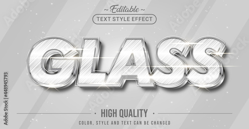 Editable text style effect - Glass text style theme.