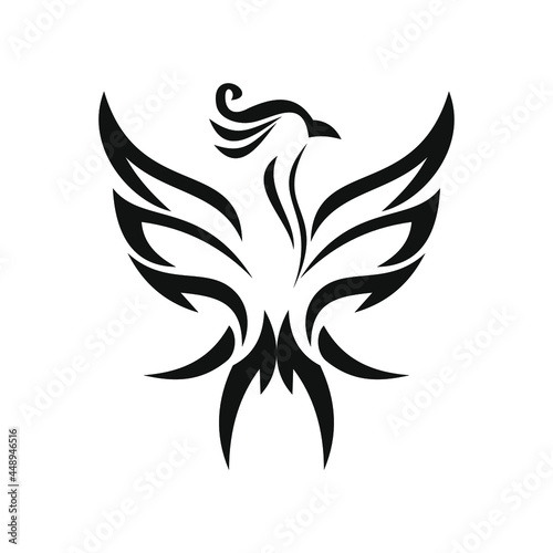 Fototapeta Naklejka Na Ścianę i Meble -  phoenix bird black logo 
