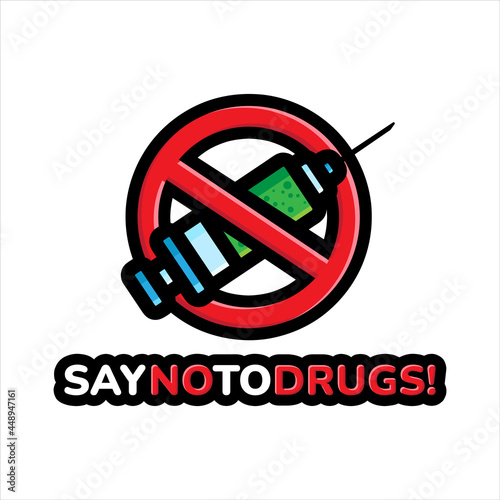 no drugs sign vector design