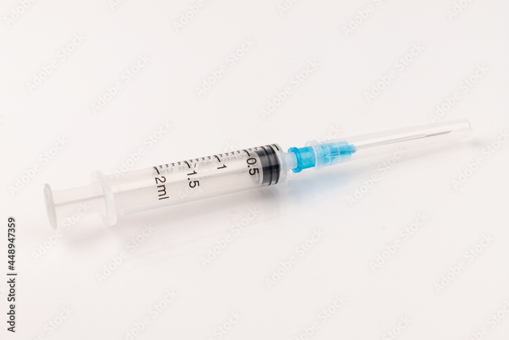 Medical plastic disposable syringe with needle. Applicable for vaccination. Medical plastic disposable syringe with needle. Applicable for vaccination.